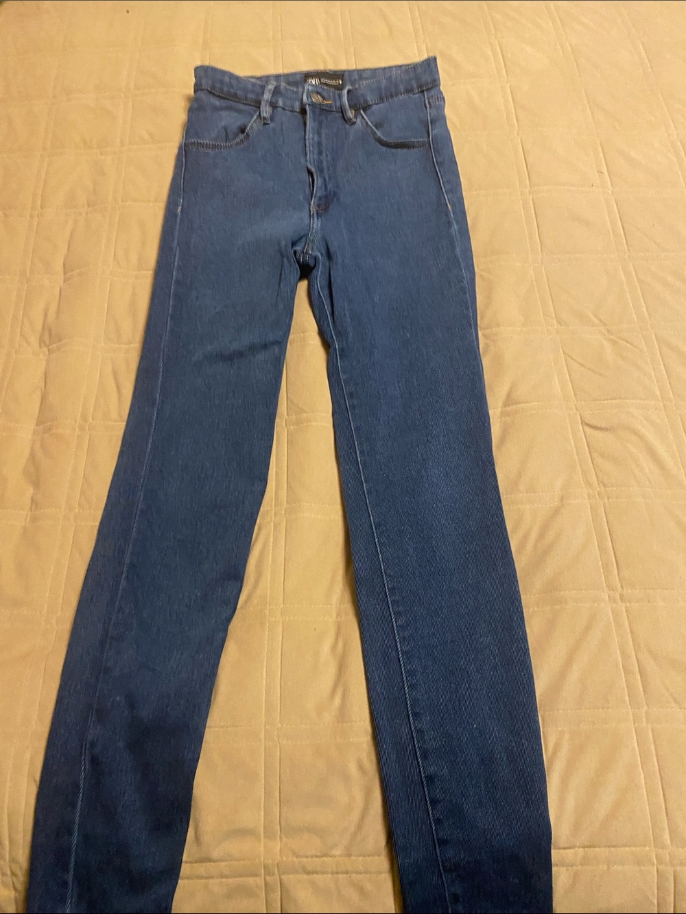 Zara Men's Skinny Jeans in Dark Blue Denim
